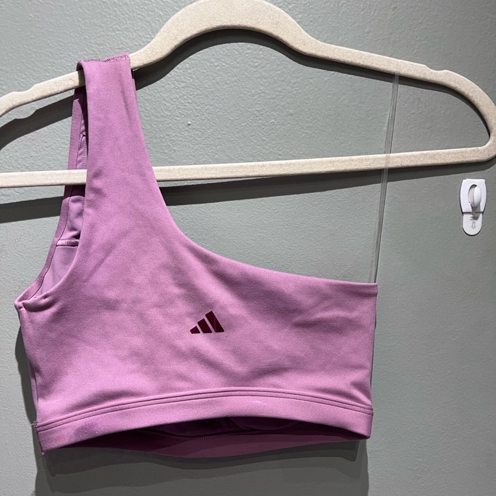 Adidas Pink One-Shoulder Sports Bra